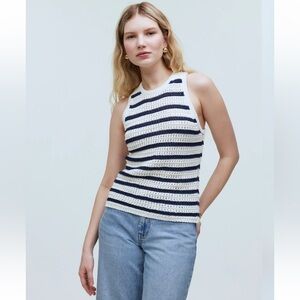 Madewell Crochet-Knit Crewneck Sweater Tank Size Large NWT